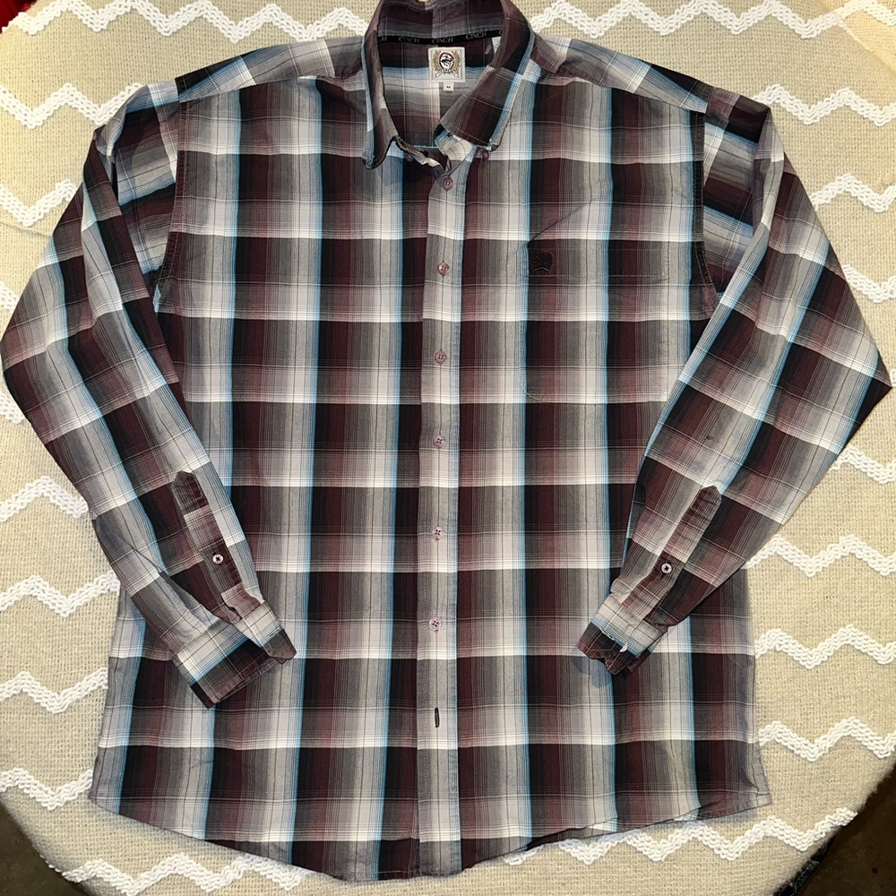 Cinch Men's Multicolor Plaid Button Down Shirt